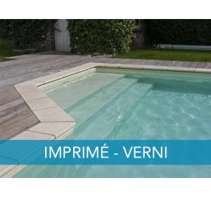 Escalier liner imprimé verni 75/100e pour piscine 